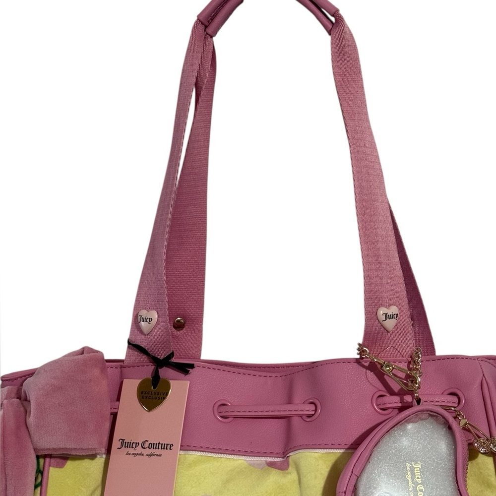Juicy Couture Yellow Iris Multi Retro Cherry Gelato Tote Daydreamer Bag NEW NWT - Picture 10 of 15